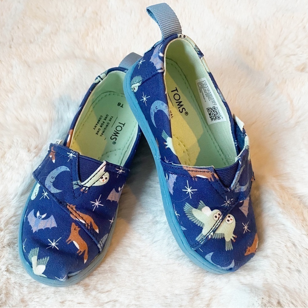 Toms Alpargata Twilight Blue Woodland Creatures Print T8
